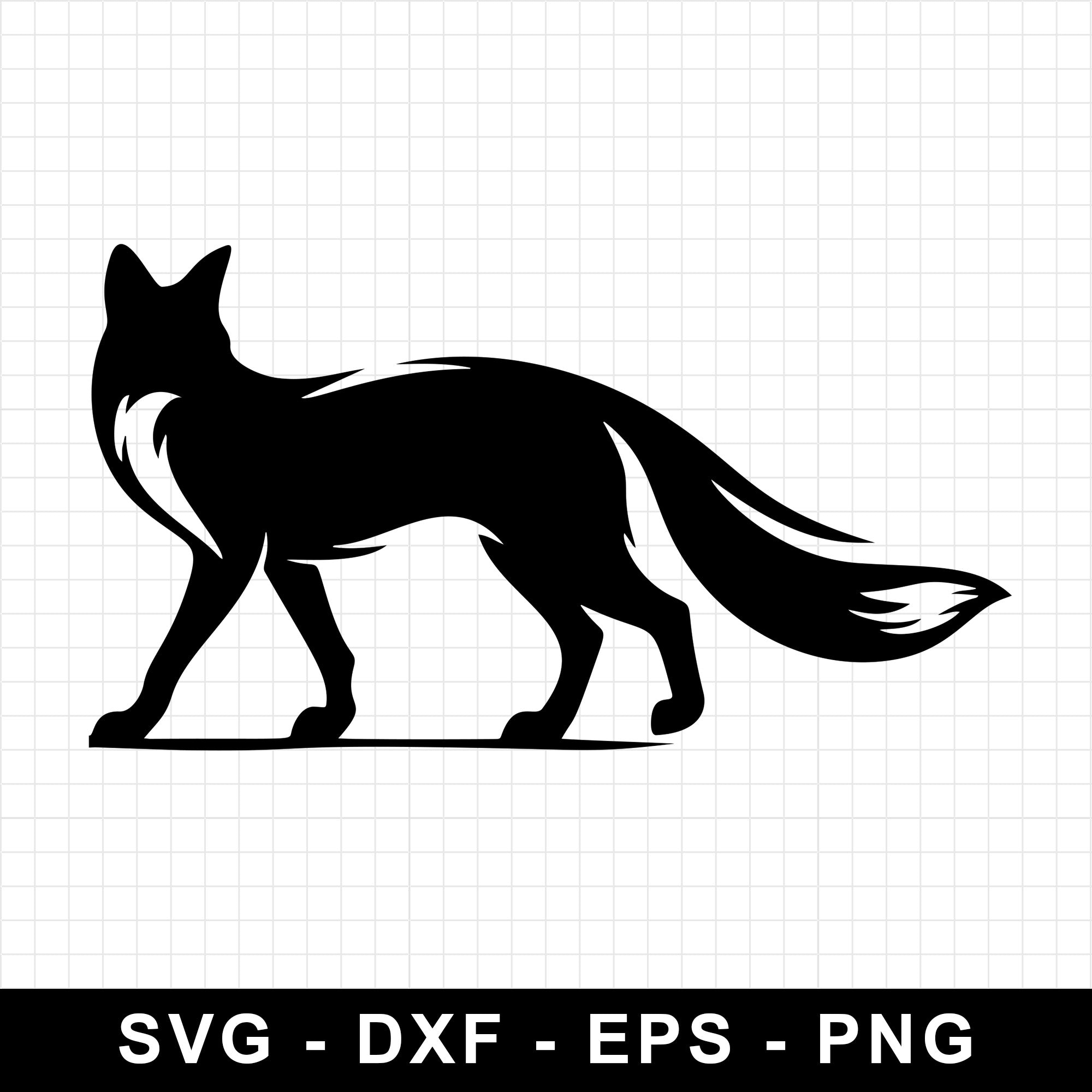 Walking Fox with Tail Raised SVG