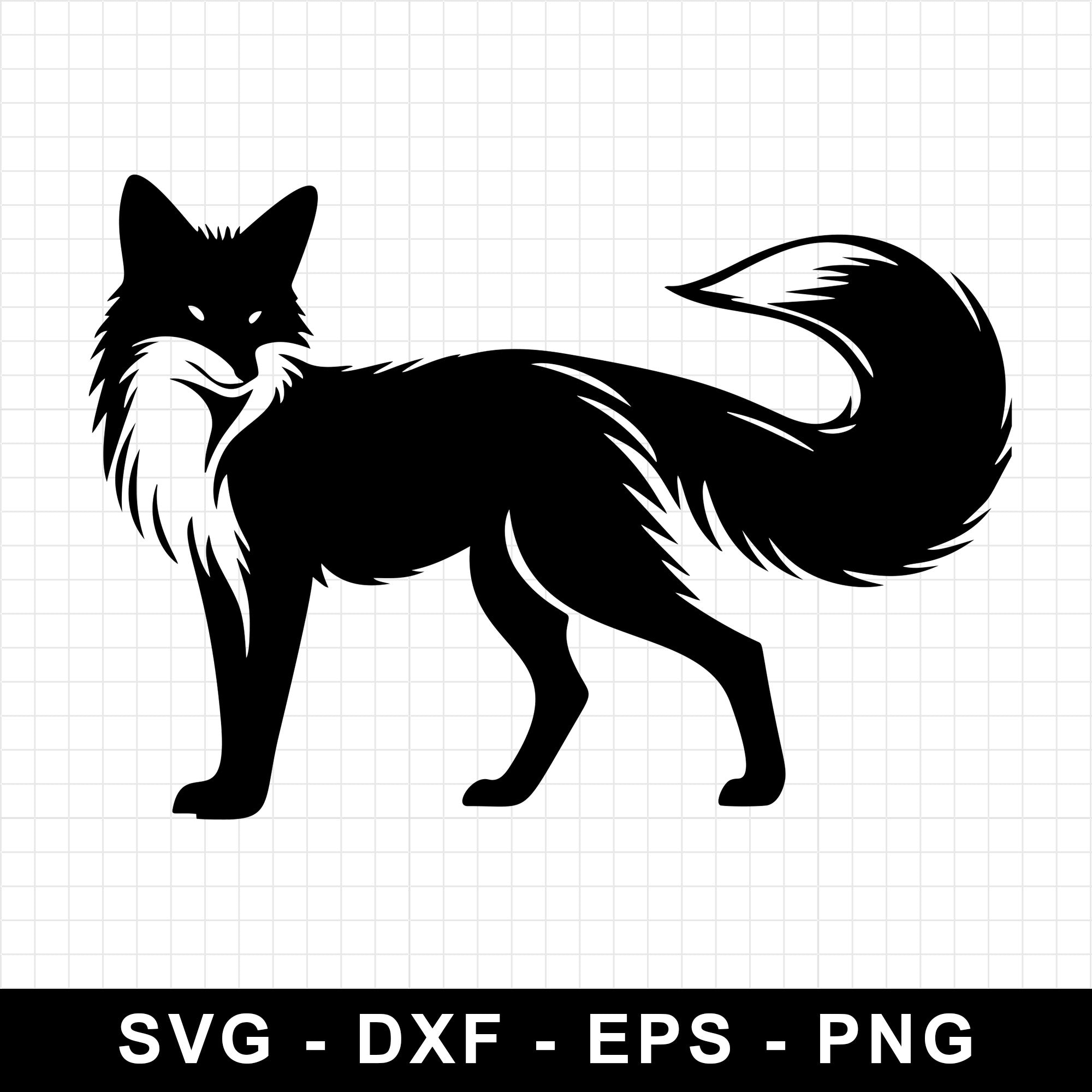 Fox Standing with Tail Raised SVG