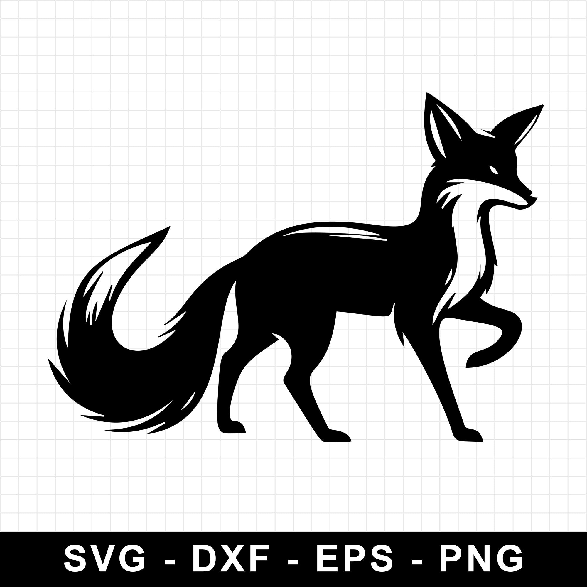 Crouching Fox Ready to Pounce SVG