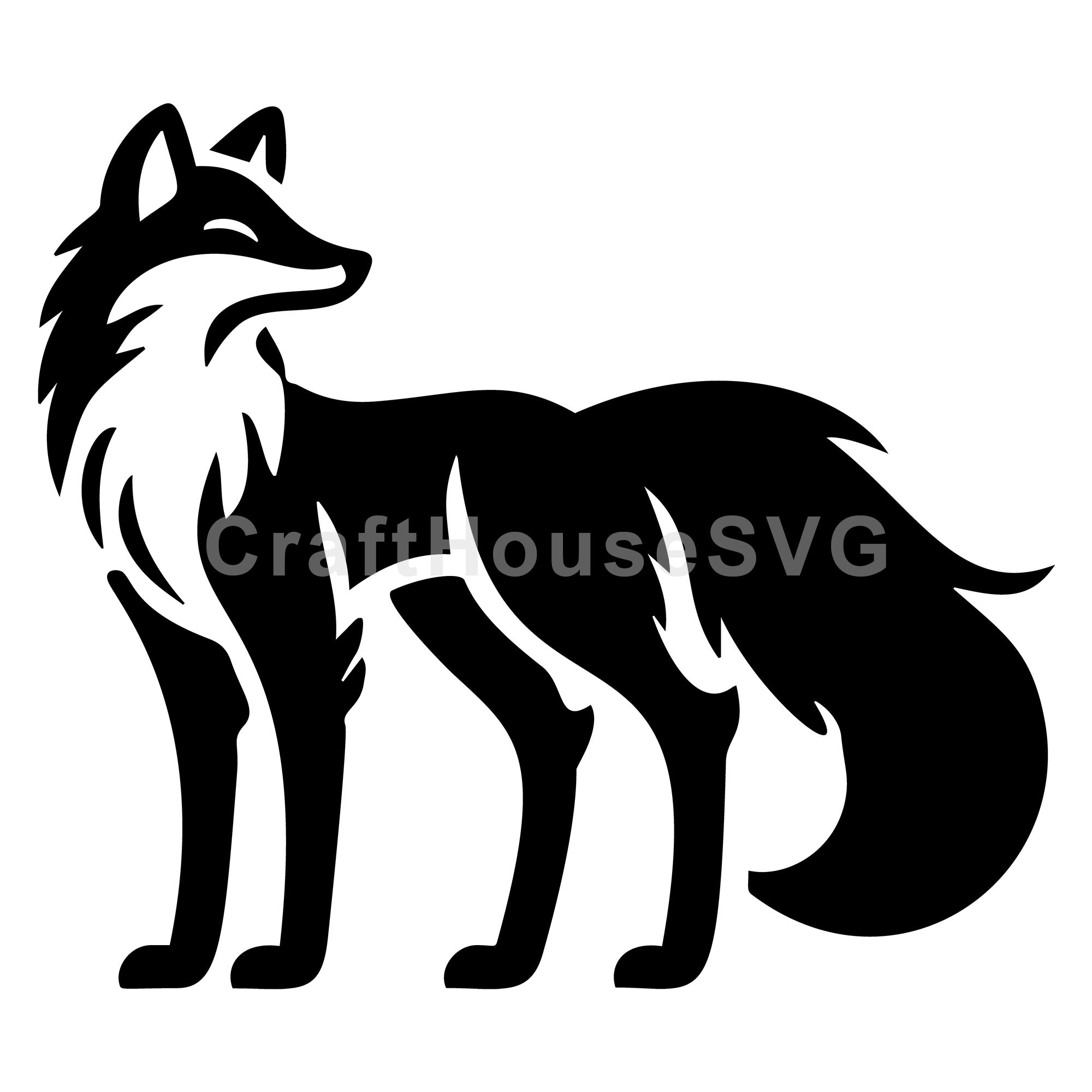 Elegant Fox Silhouette SVG