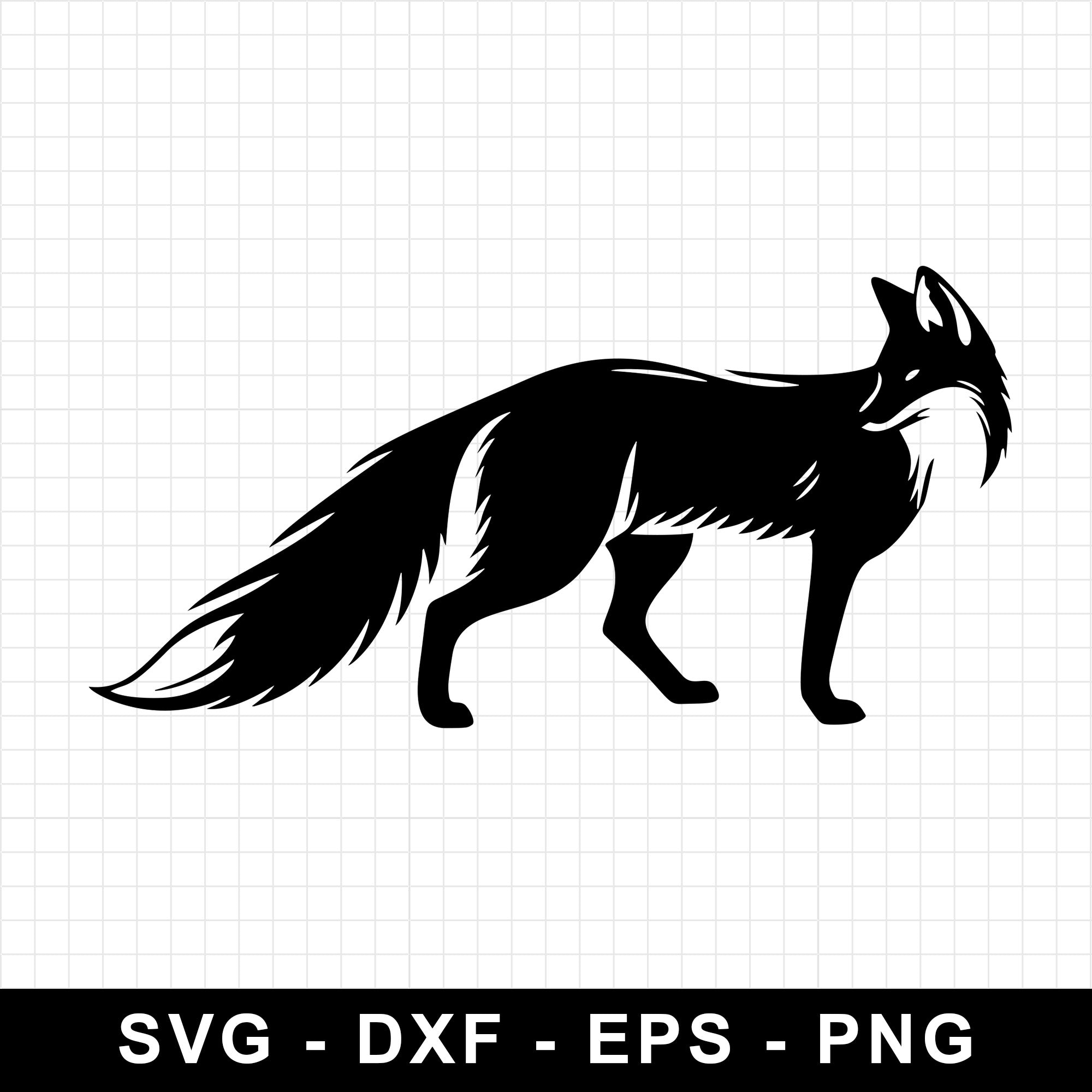 Fox Silhouette Walking SVG