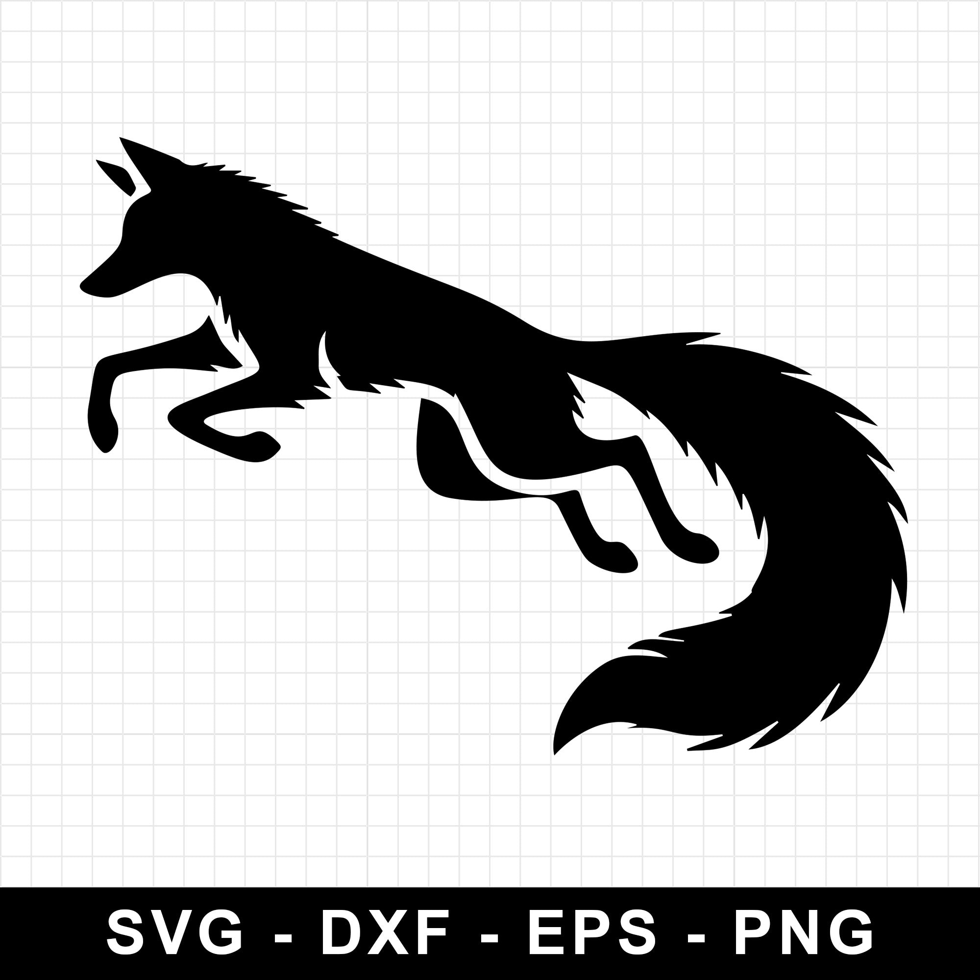 Leaping Fox Silhouette SVG