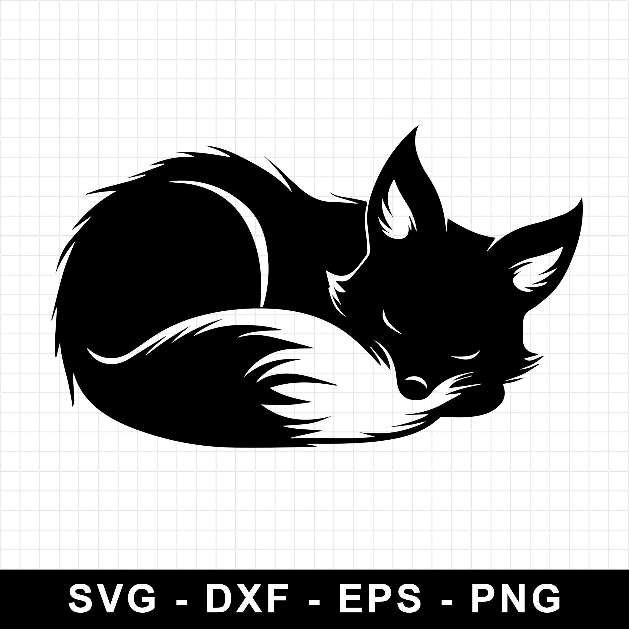 Resting Fox Silhouette SVG