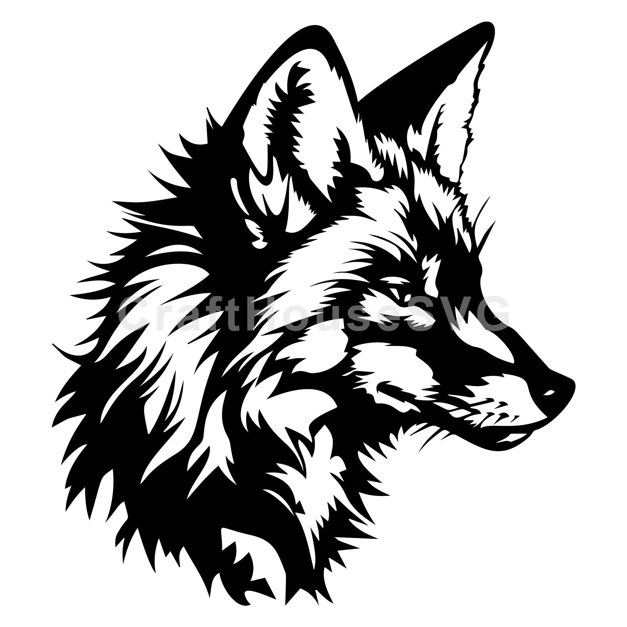 Fox Head Silhouette SVG