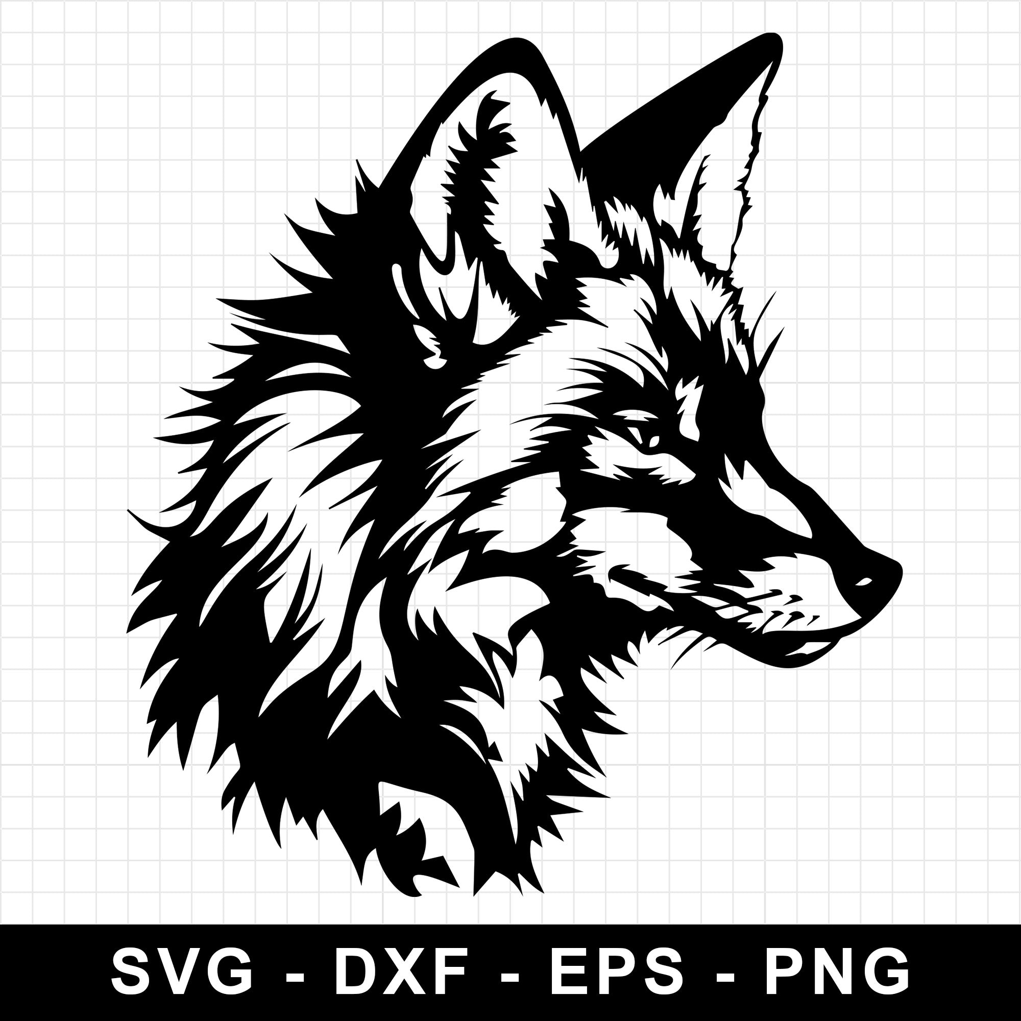 Fox Head Silhouette SVG