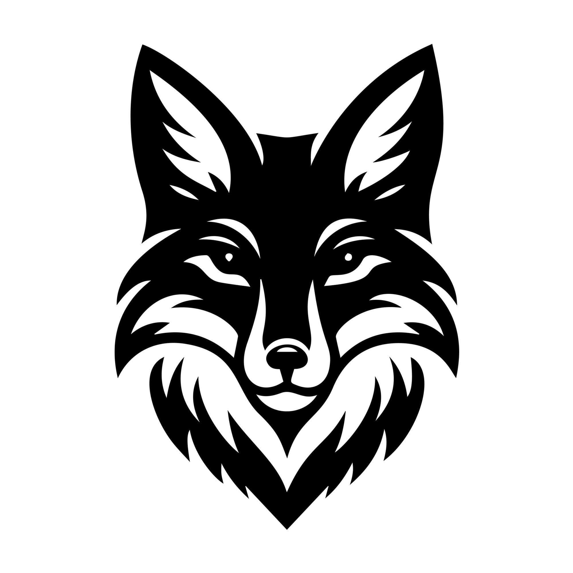 Fox Head Silhouette SVG design for Cricut, Silhouette, laser cutting, and craft projects.