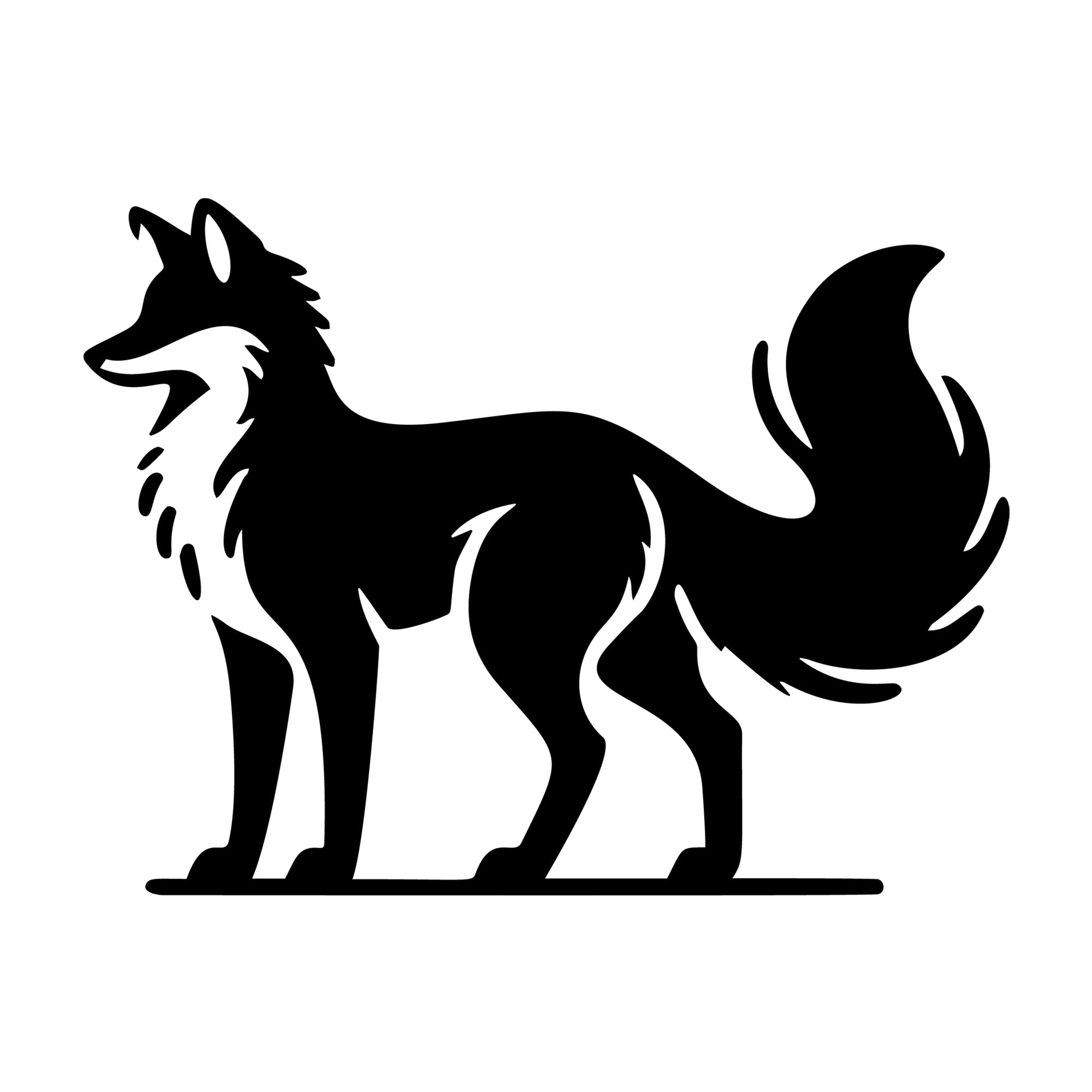 Fox Silhouette SVG design for Cricut, Silhouette, laser cutting, and craft projects.
