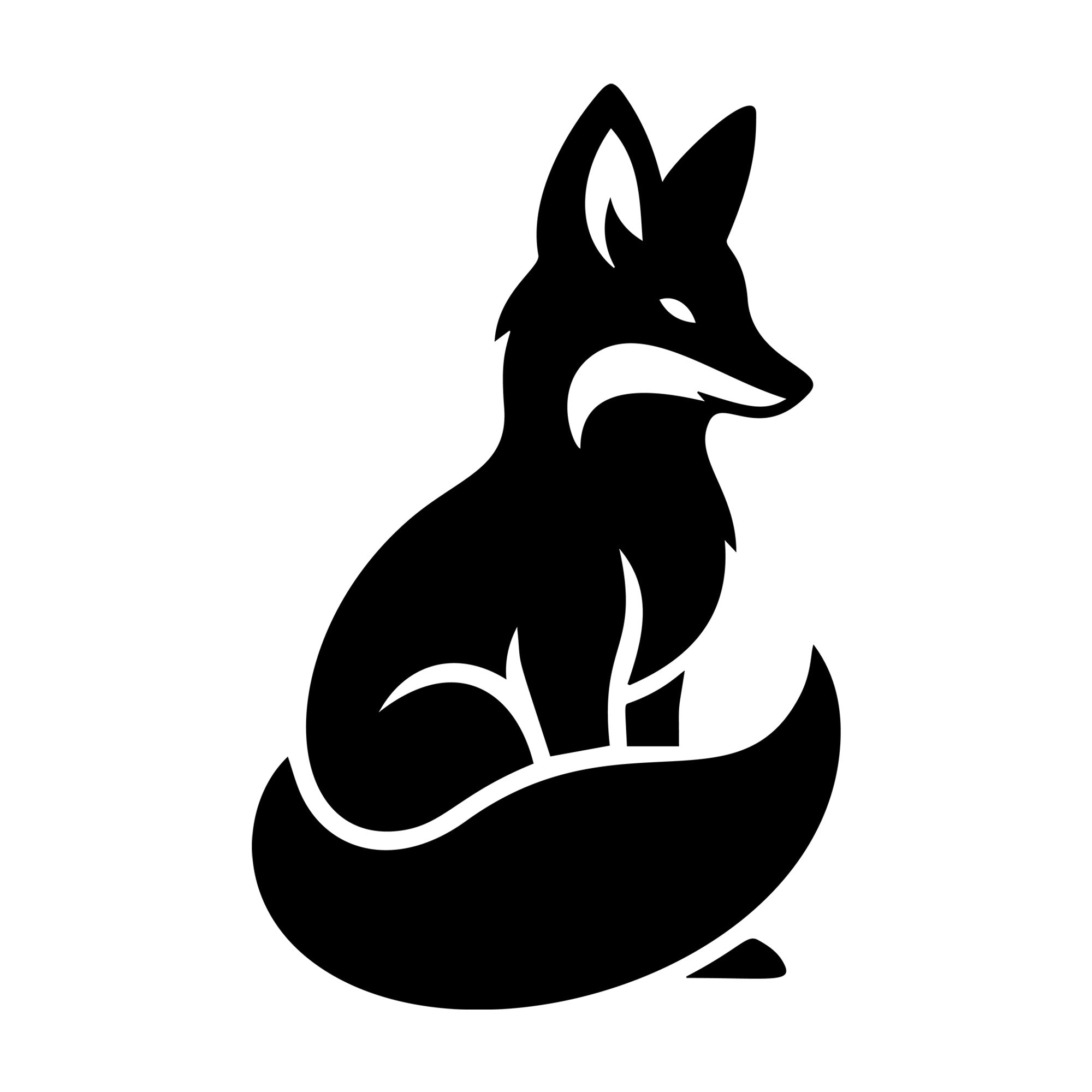 Fox Sitting Silhouette SVG design for Cricut, Silhouette, laser cutting, and craft projects.