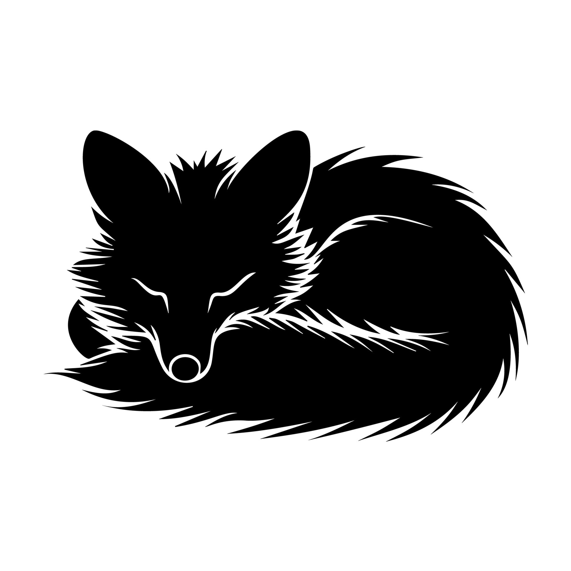 Fox Sleeping SVG design for Cricut, Silhouette, laser cutting, and craft projects.