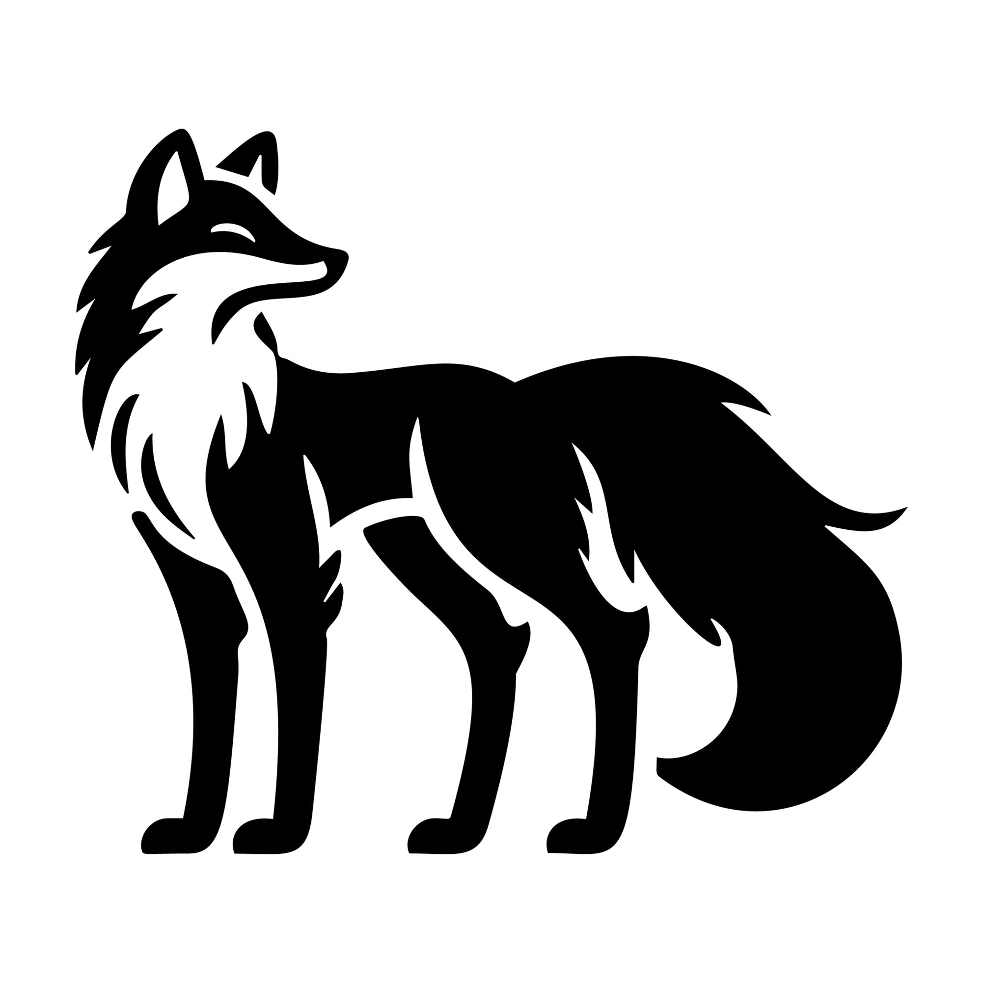Fox Standing Silhouette SVG design for Cricut, Silhouette, laser cutting, and craft projects.