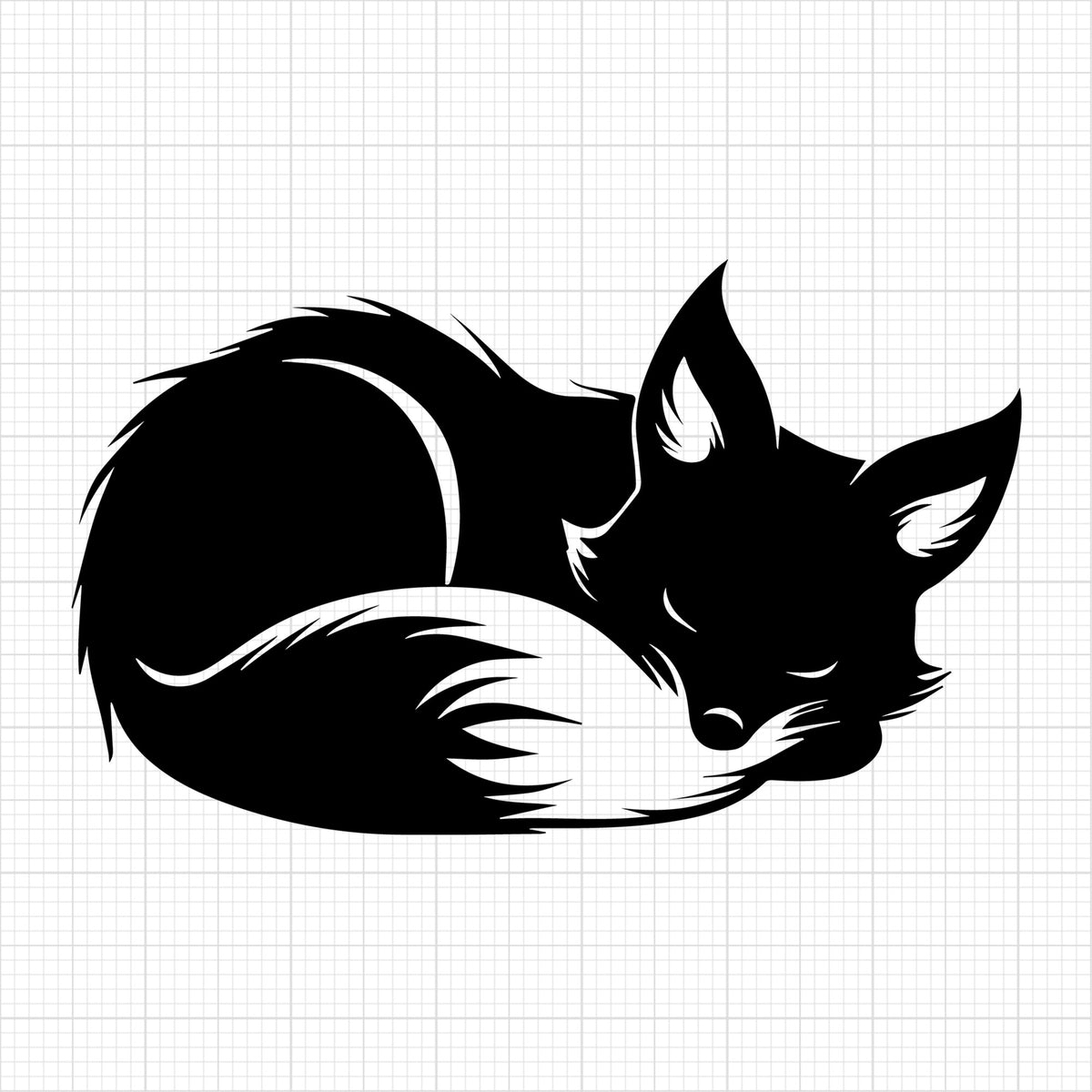 Fox Curled Up Sleeping