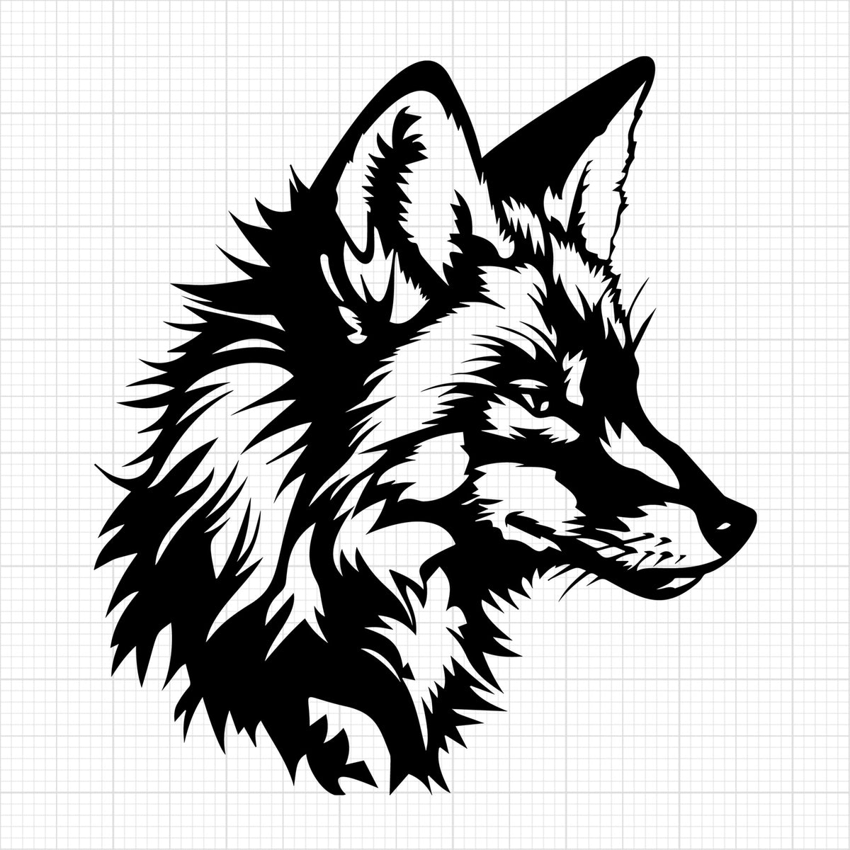 Fox Head Silhouette Side View