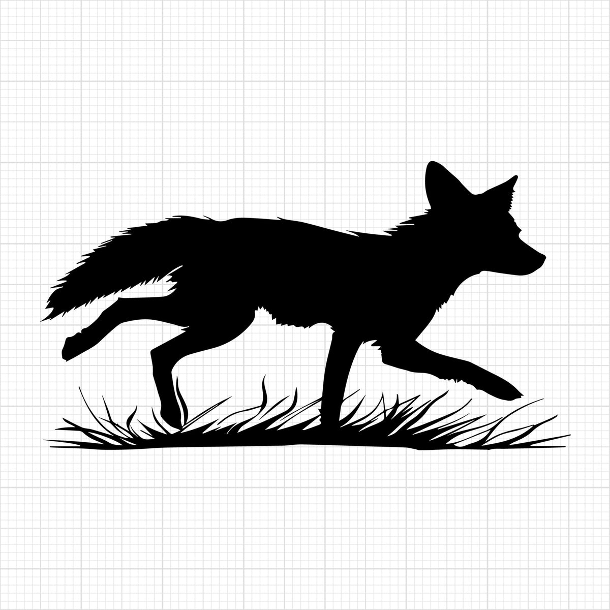 Fox Running on Grass