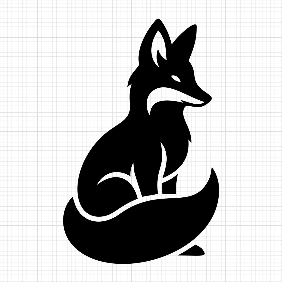 Fox Sitting Silhouette
