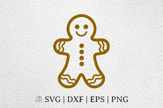 FREE Gingerbread Man SVG Christmas Winter Cut Files - Craft House SVG