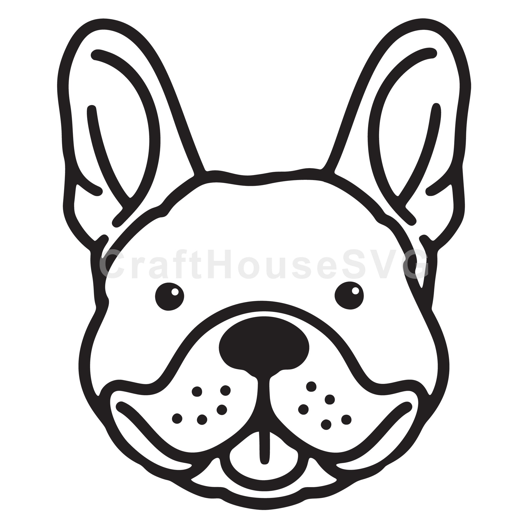 French Bulldog Outline SVG