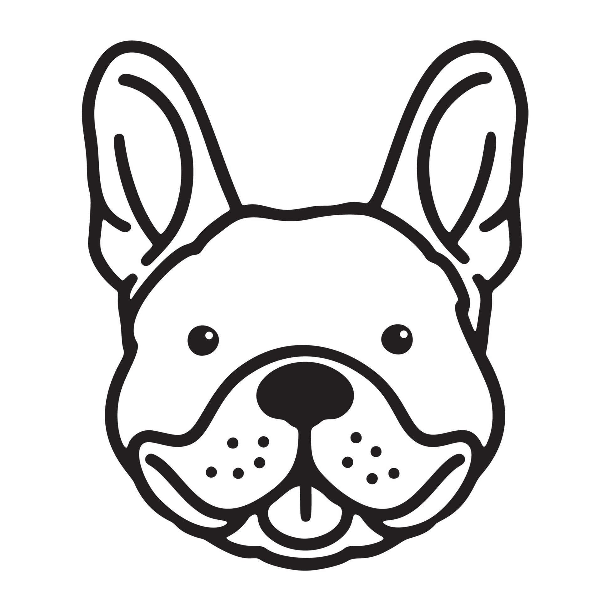 French Bulldog SVG dog outline design for Cricut, Silhouette, laser cutting, vinyl, sublimation, and pet craft projects.