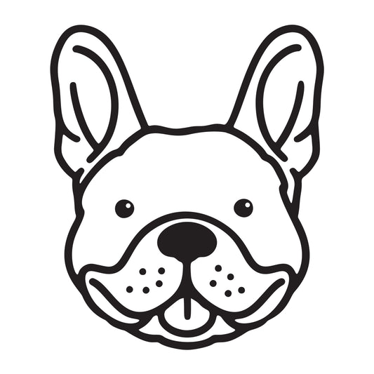 French Bulldog SVG dog outline design for Cricut, Silhouette, laser cutting, vinyl, sublimation, and pet craft projects.