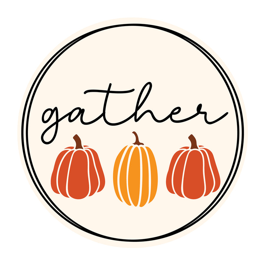 Gather SVG design for Cricut, Silhouette, laser cutting, vinyl, sublimation, Thanksgiving signs, and fall craft projects.