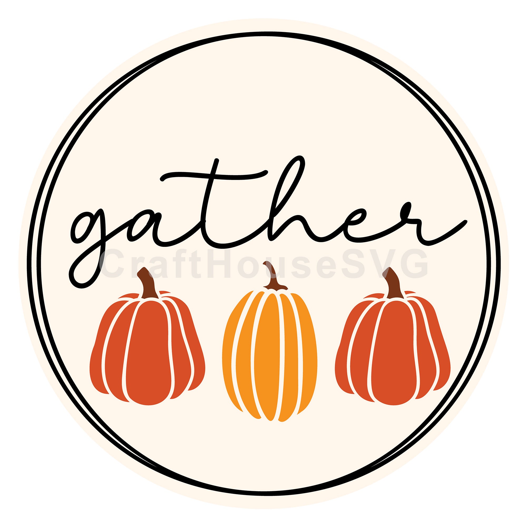 Gather Fall Round Sign SVG