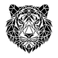 Geometric Silhouette of a Tiger in Black and White SVG design for Cricut, Silhouette, laser cutting, vinyl, sublimation, and craft projects.