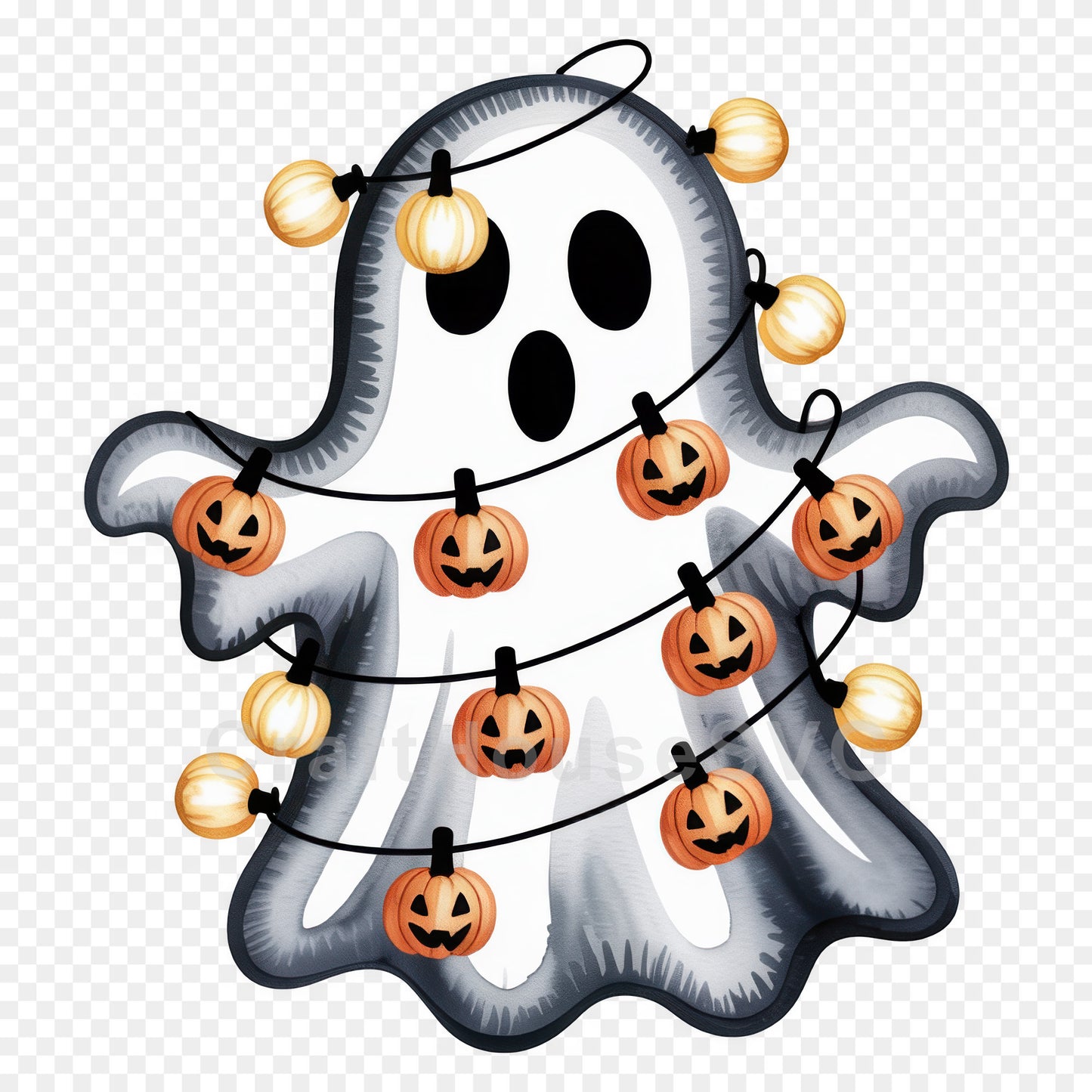 Cute Halloween Ghost Clipart Sublimation Bundle PNG