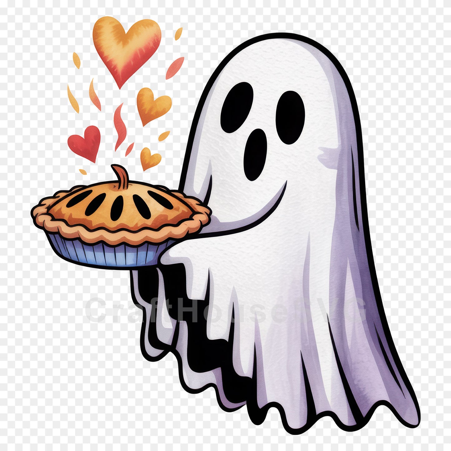 Cute Halloween Ghost Clipart Sublimation Bundle PNG