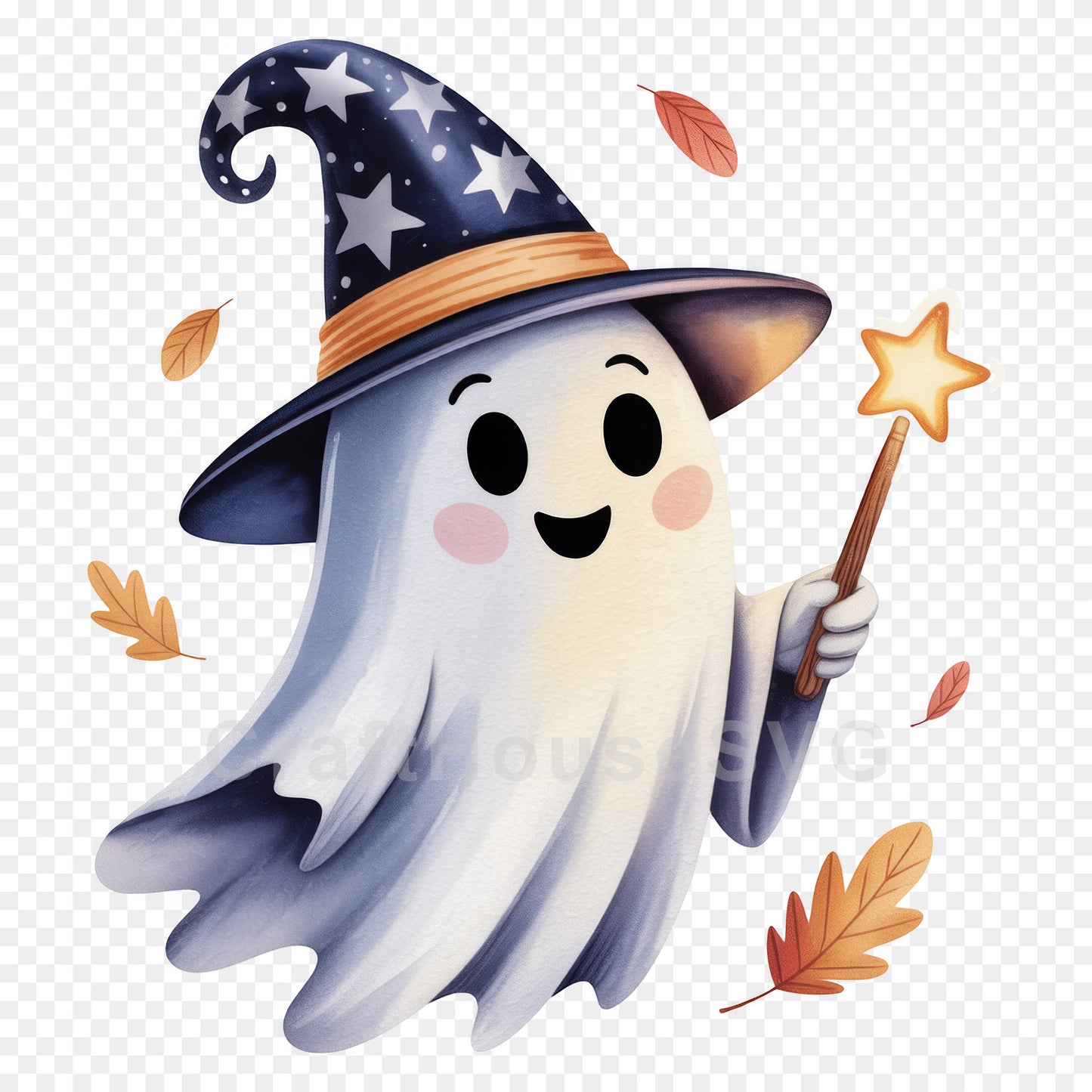 Cute Halloween Ghost Clipart Sublimation Bundle PNG