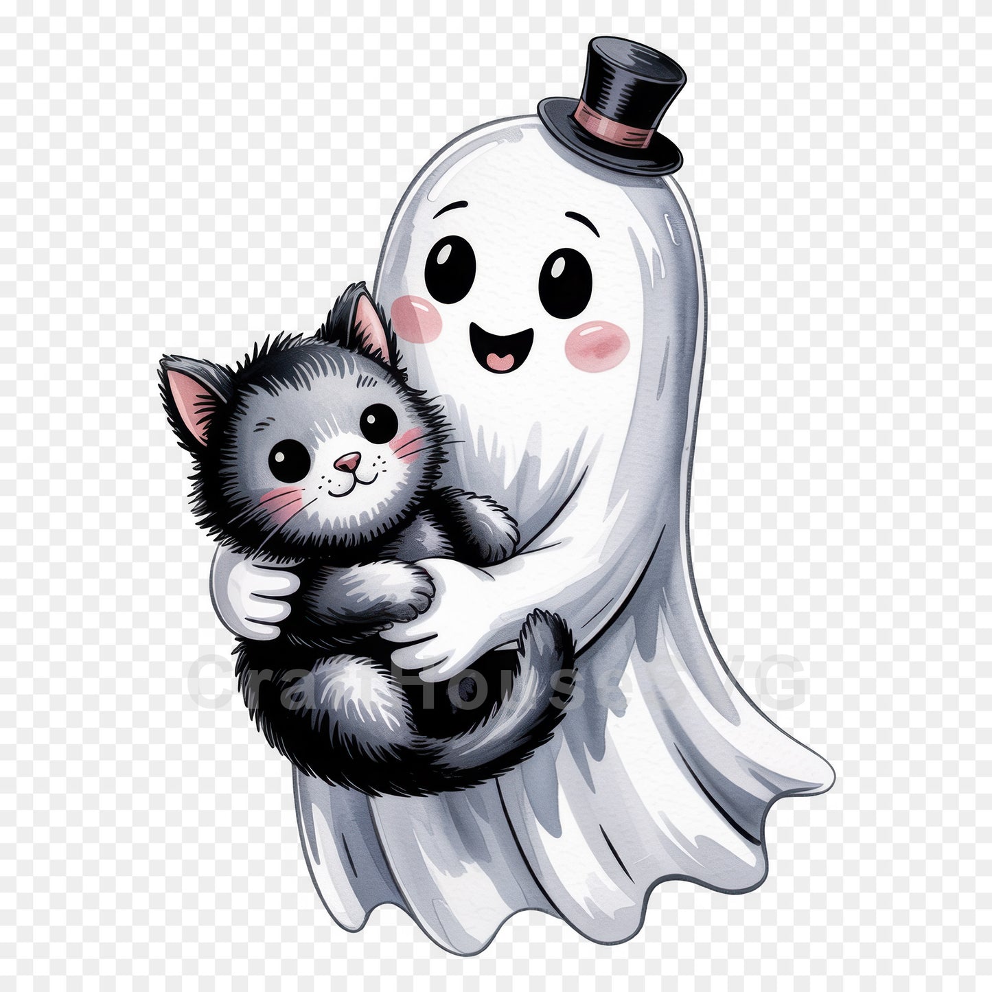 Cute Halloween Ghost Clipart Sublimation Bundle PNG