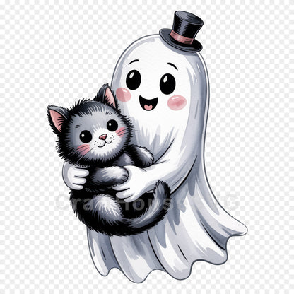 Cute Halloween Ghost Clipart Sublimation Bundle PNG
