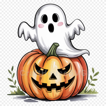 Cute Halloween Ghost Clipart Sublimation Bundle PNG