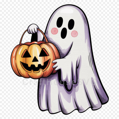 Cute Halloween Ghost Clipart Sublimation Bundle PNG