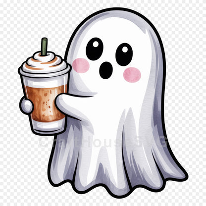 Cute Halloween Ghost Clipart Sublimation Bundle PNG