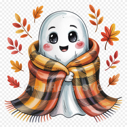 Cute Halloween Ghost Clipart Sublimation Bundle PNG