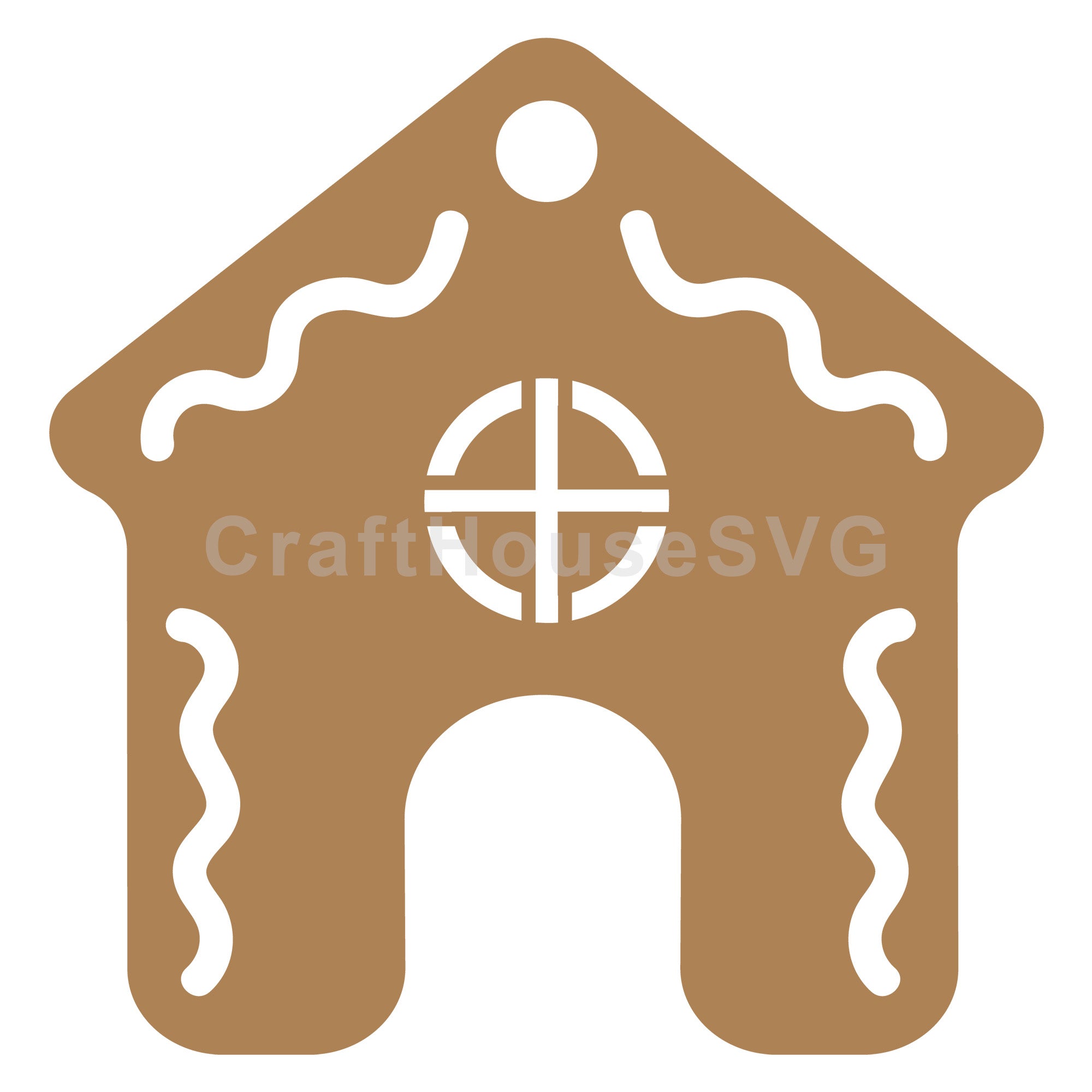 Gift Tag Gingerbread House SVG