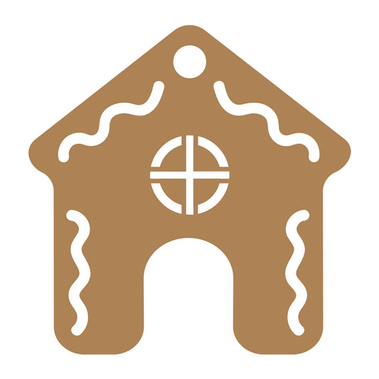 Gift Tag Gingerbread House SVG design for Cricut, Silhouette, laser cutting, vinyl, sublimation, gift tags, and craft projects.