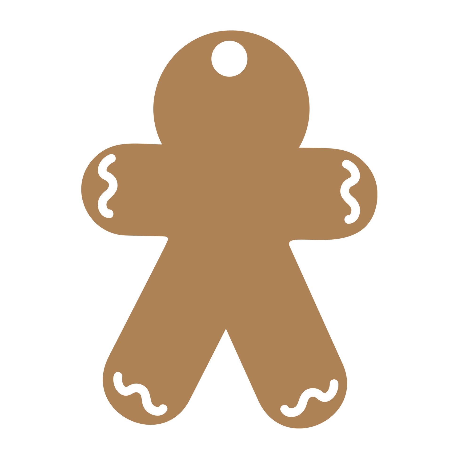 Gift Tag Gingerbread Man SVG design for Cricut, Silhouette, laser cutting, vinyl, sublimation, gift tags, and craft projects.