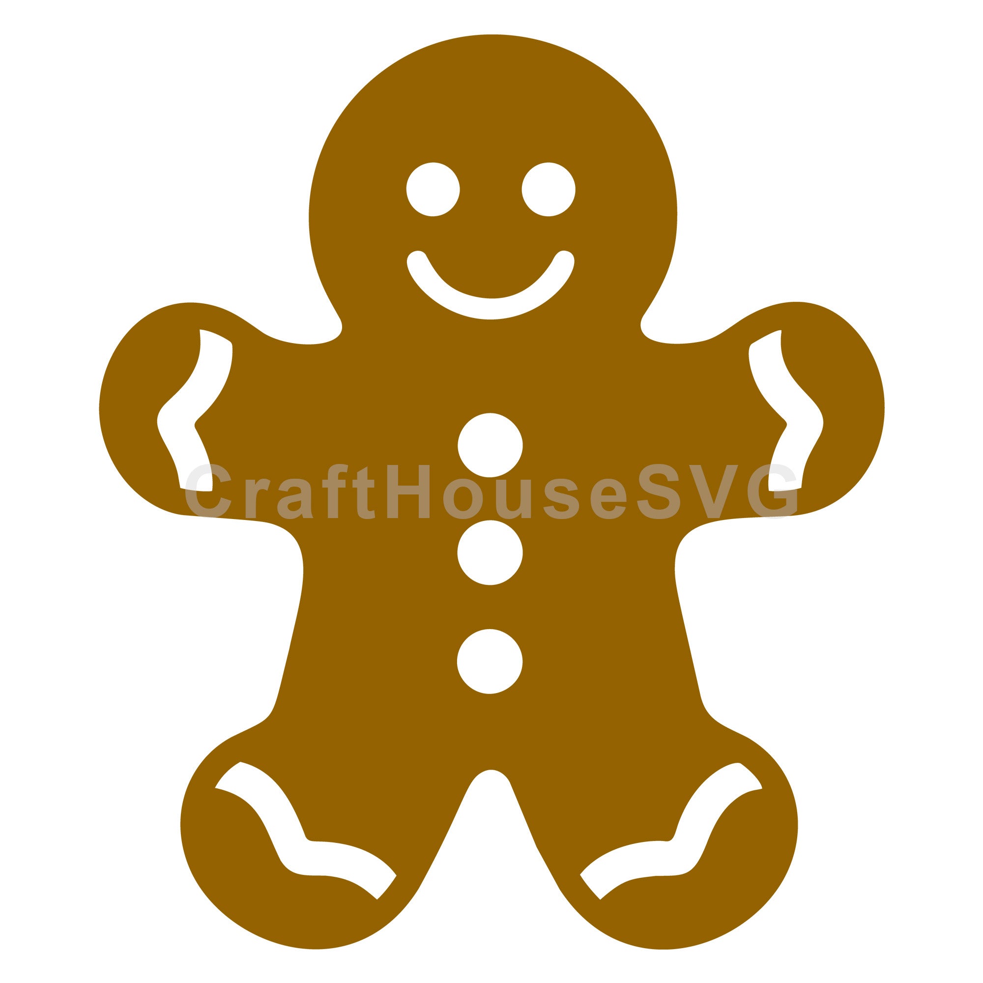 Gingerbread Man with Curved Icing Details SVG