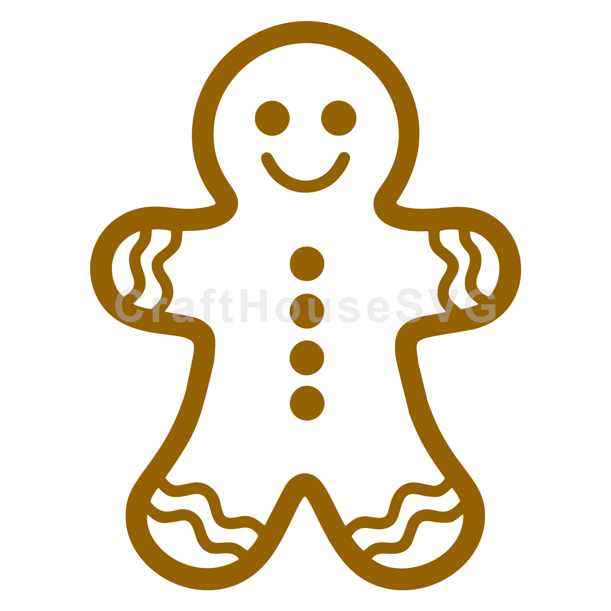 Minimalist Gingerbread Man Outline Design SVG