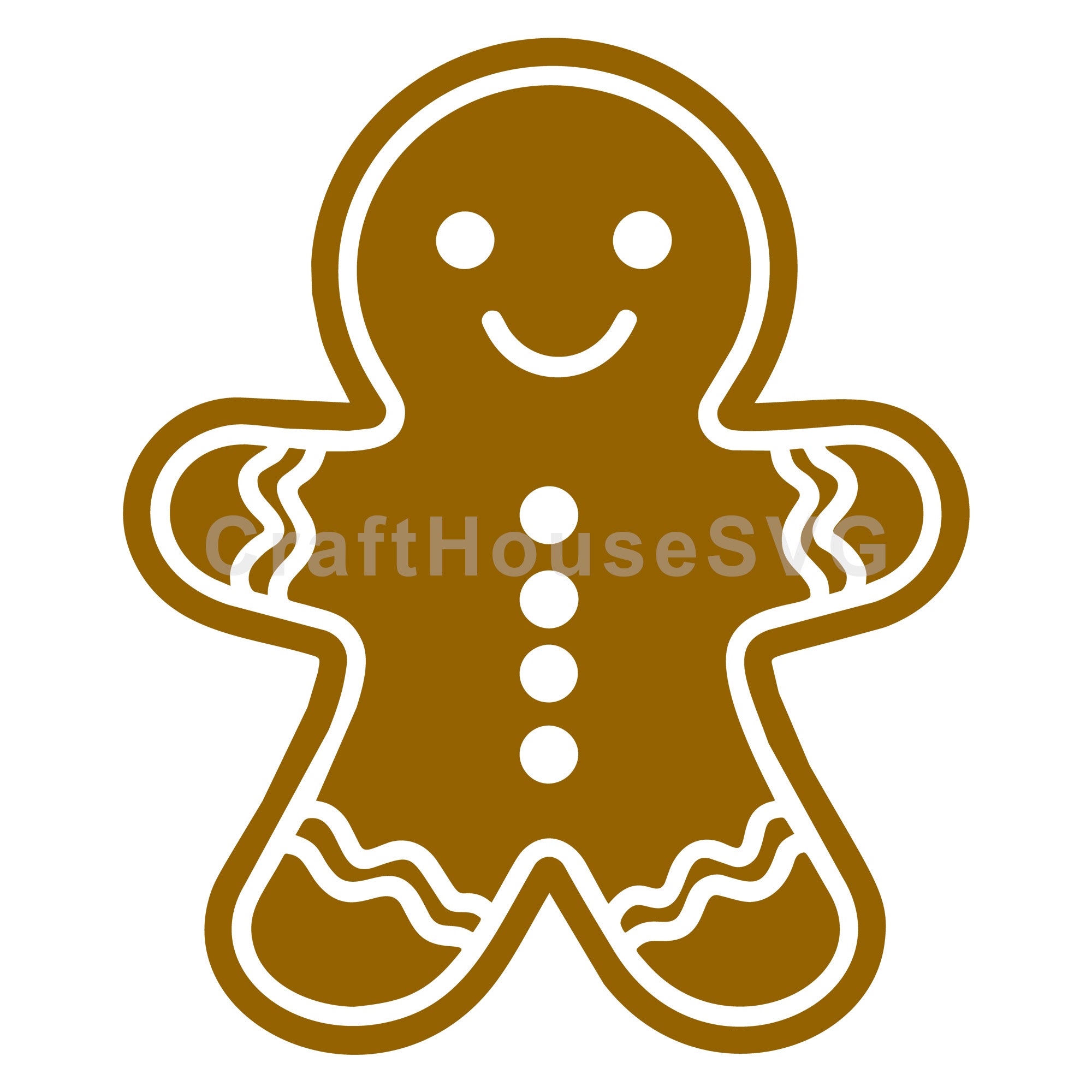 Classic Gingerbread Man with Icing Accents SVG