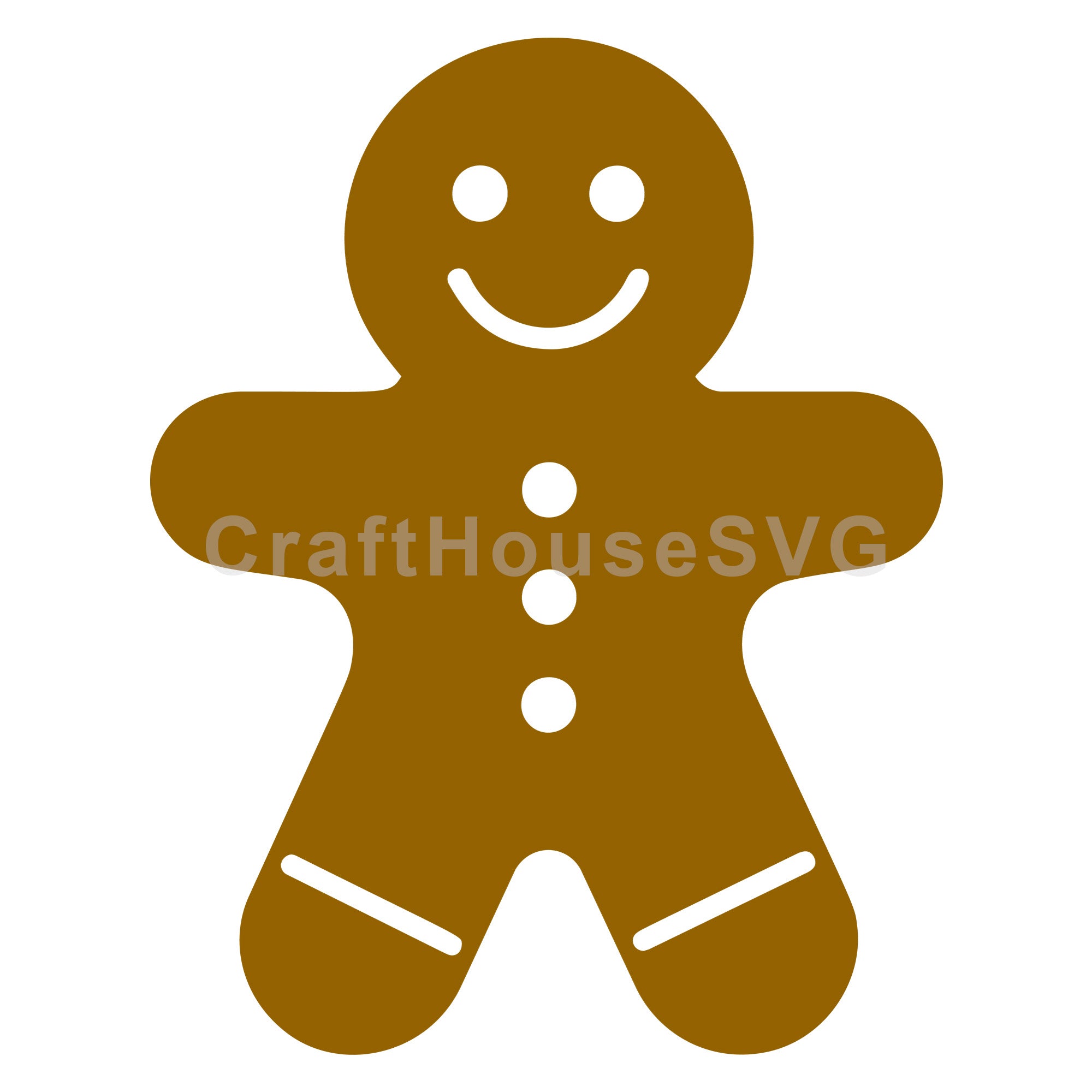 Minimalist Gingerbread Man with Button Details SVG