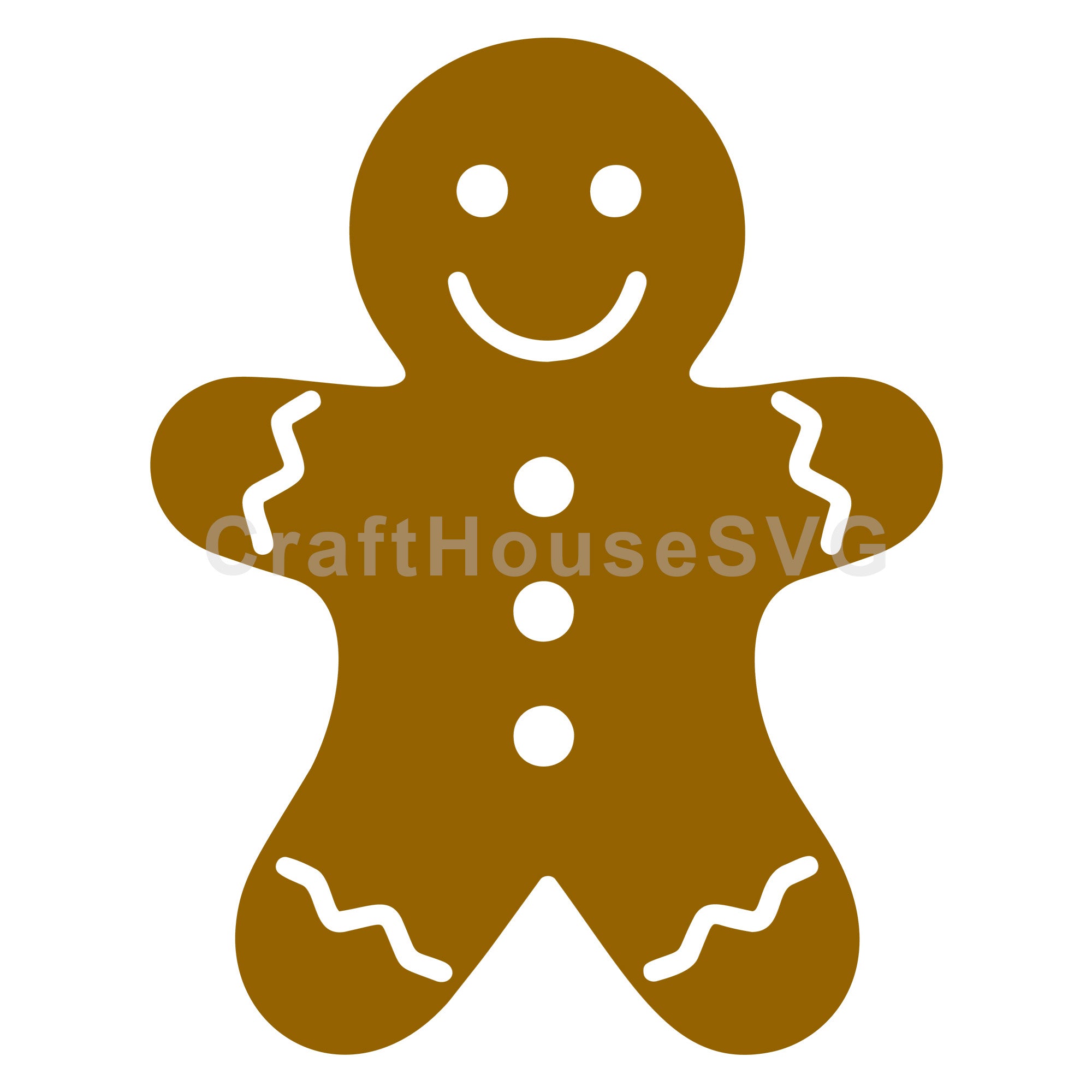 Traditional Gingerbread Man with Icing SVG