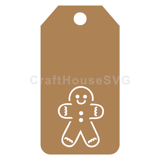 Gingerbread Man Gift Tag SVG