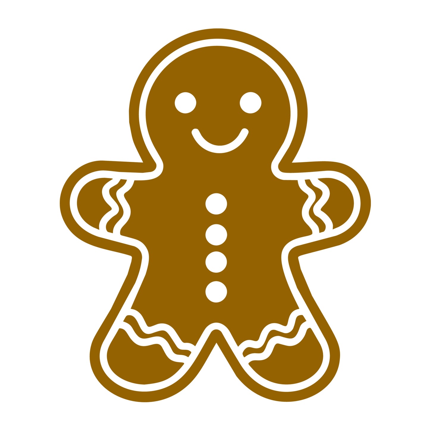 Gingerbread Man SVG design for Cricut, Silhouette, laser cutting, vinyl, sublimation, and Christmas craft projects.