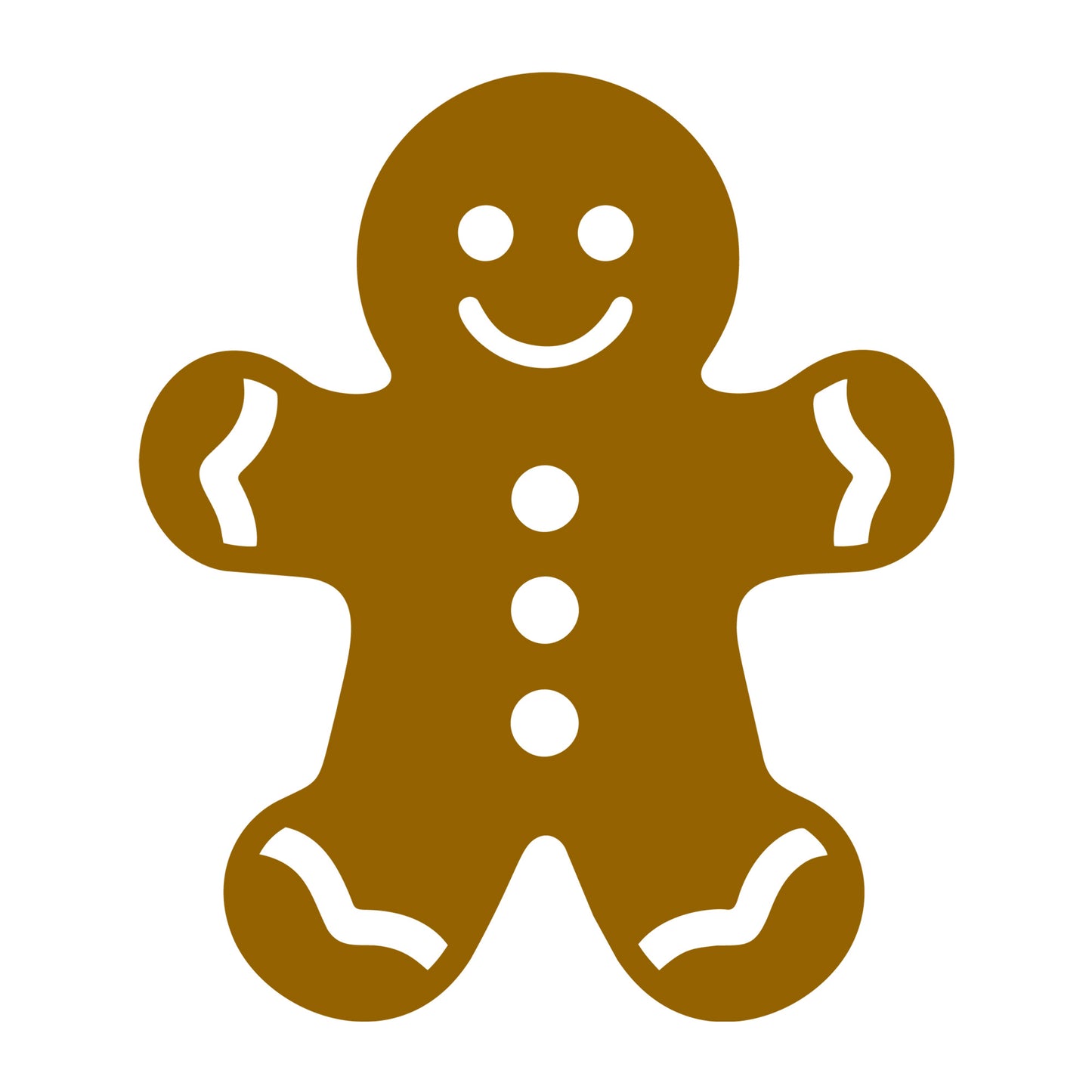 Gingerbread Man SVG design for Cricut, Silhouette, laser cutting, vinyl, sublimation, and Christmas craft projects.