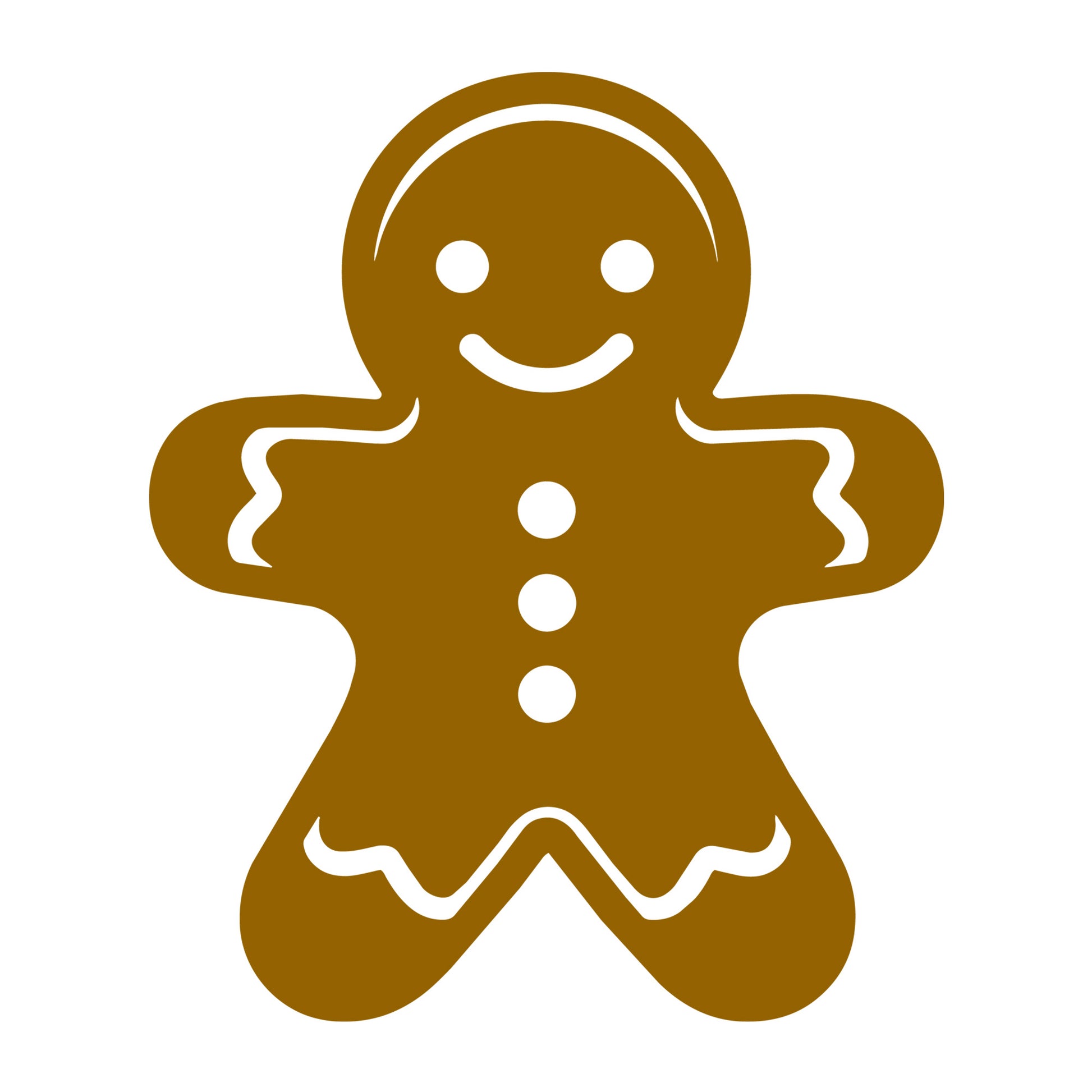 Gingerbread Man SVG design for Cricut, Silhouette, laser cutting, vinyl, sublimation, and Christmas craft projects.