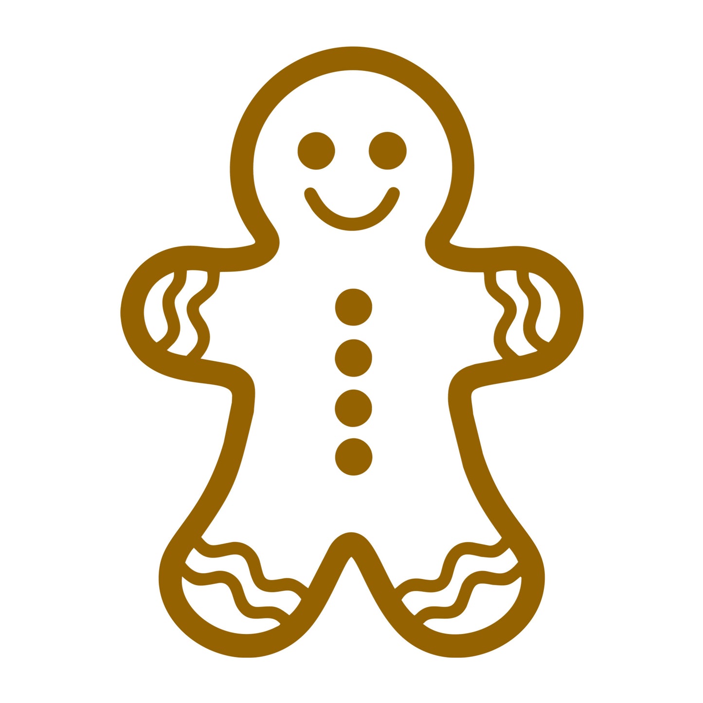Gingerbread Man SVG design for Cricut, Silhouette, laser cutting, vinyl, sublimation, and Christmas craft projects.