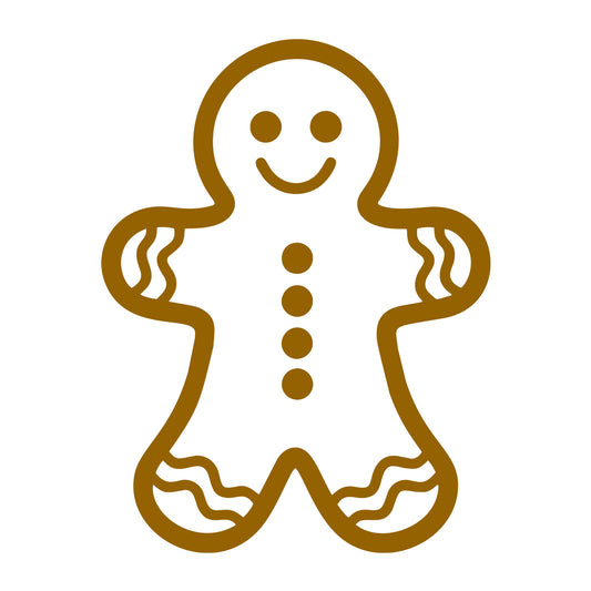 Gingerbread Man SVG design for Cricut, Silhouette, laser cutting, vinyl, sublimation, and Christmas craft projects.