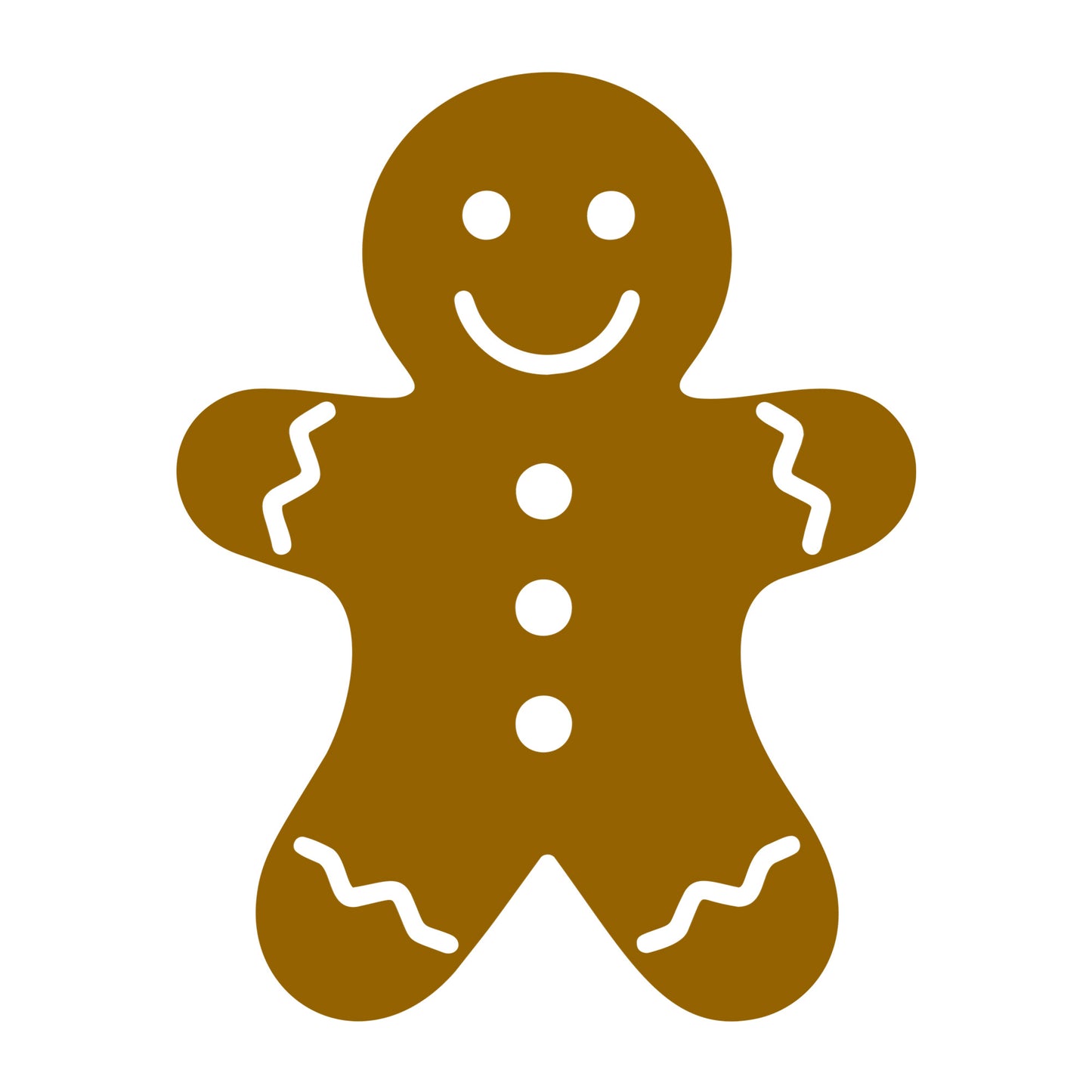 Gingerbread Man SVG design for Cricut, Silhouette, laser cutting, vinyl, sublimation, and Christmas craft projects.