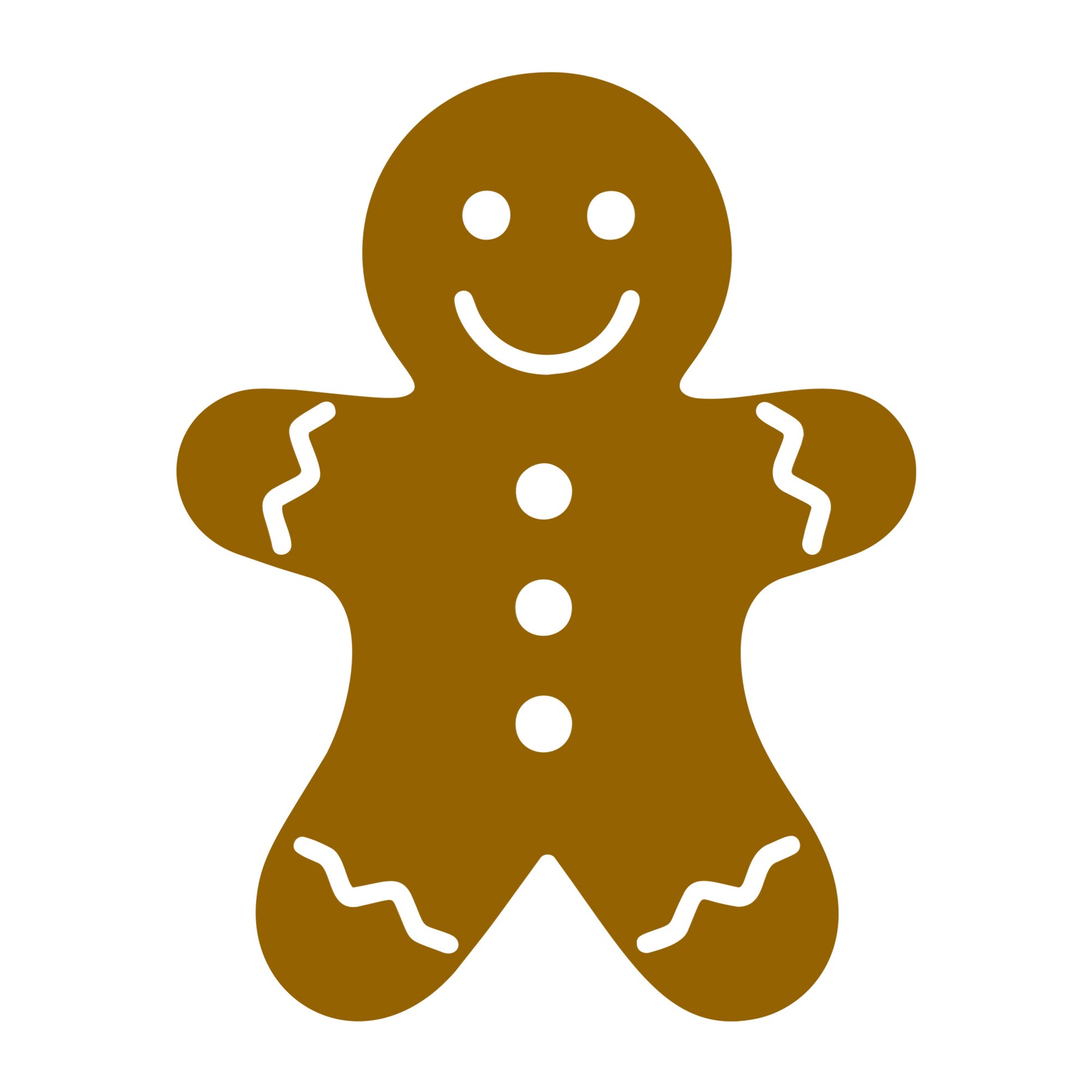 Gingerbread Man SVG design for Cricut, Silhouette, laser cutting, vinyl, sublimation, and Christmas craft projects.